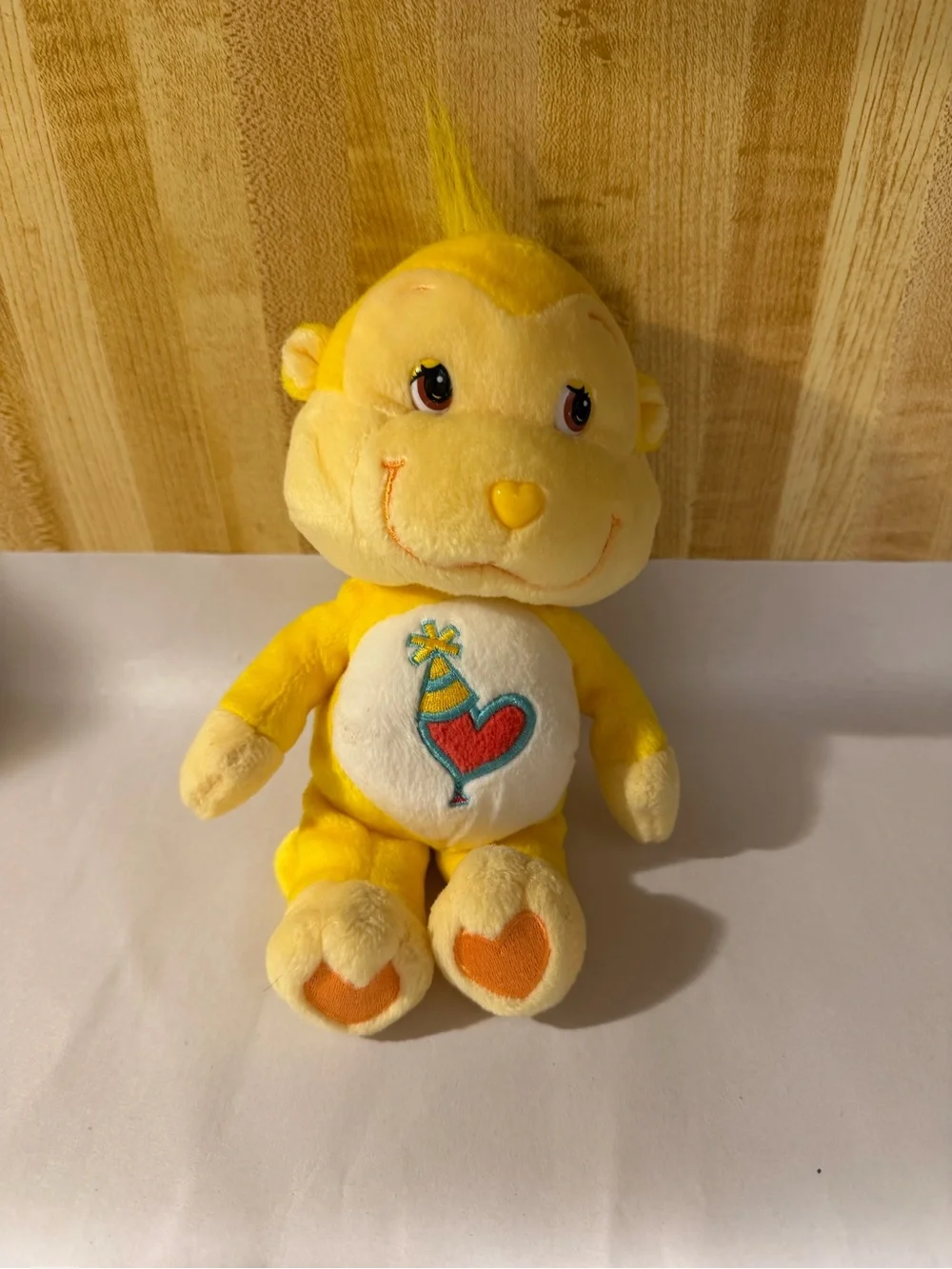 Vintage 2004 Care Bear Cousins Yellow Playful Heart Monkey Plush Stuffed Animal